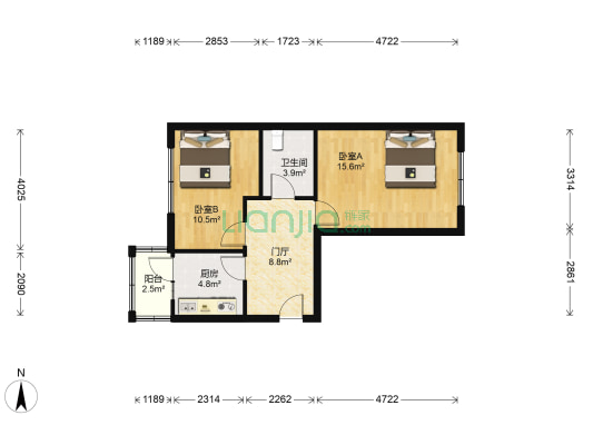 二中家属楼 2室0厅1卫 61平方