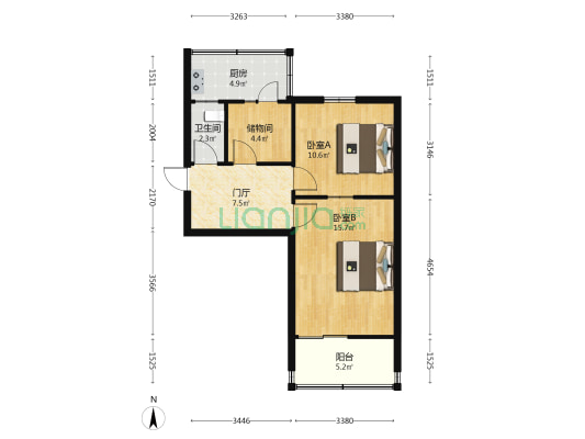 纺织楼 2室0厅1卫 52平方