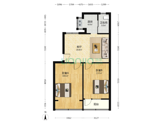 矿山新村东区 2室1厅1卫 79平方