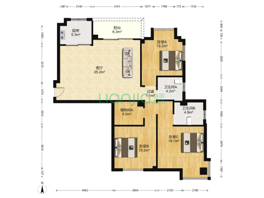 通泰景苑 3室1厅2卫 146平方