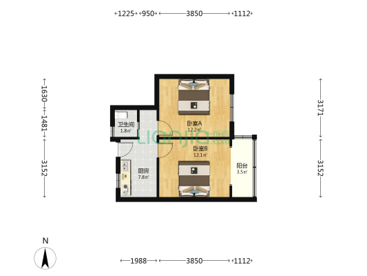文定路85号 2室0厅1卫 48平方