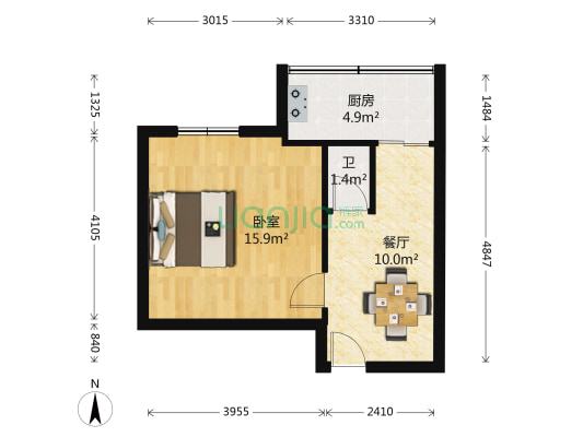 市房地产经营公司家属院（永昌路/甘南路） 1室1厅1卫 56平方