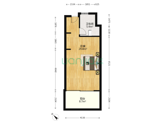 凤池岛 1室0厅1卫 58平方