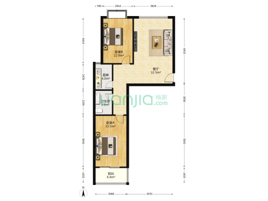 华阳公寓 2室1厅1卫 104平方