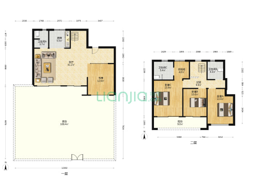 新宏地十里风华 4室1厅3卫 157平方