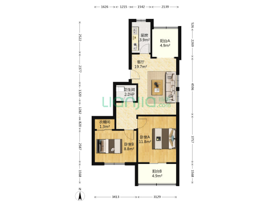 安华里 2室1厅1卫 68平方