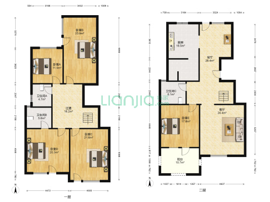 颐和天成 5室2厅3卫 254平方