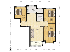 南北通透大三居，采光好，视野好，小区环境好-涿州华融现代城户型图