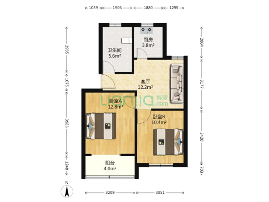 永和教师苑 2室1厅1卫 64平方