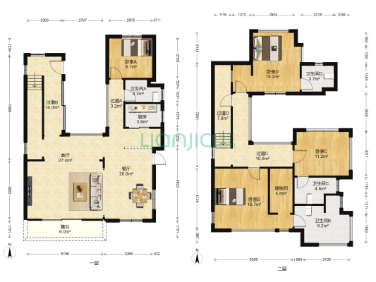 麓山美墅 4室2厅4卫 368平方