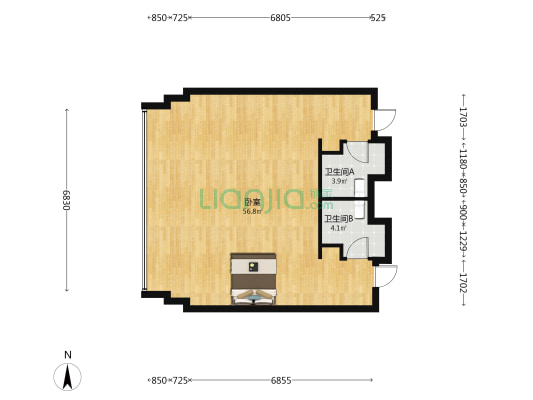 CBD北部湾互联网小镇 1室0厅2卫 91平方