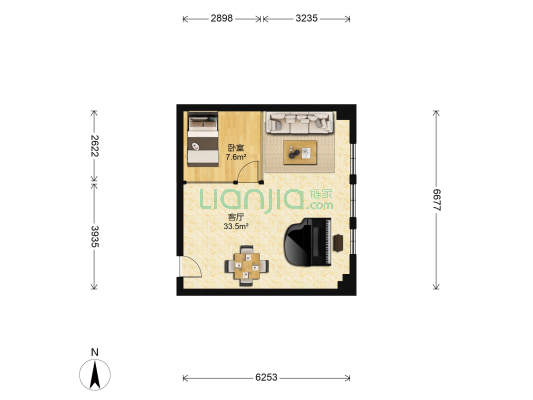 工房时代 1室1厅0卫 66平方