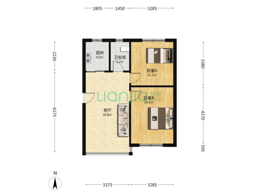 五星新村四区 2室1厅1卫 68平方