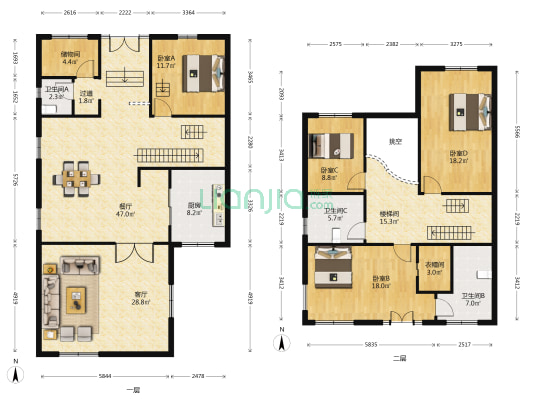 文华别墅(长宁) 4室2厅3卫 259平方