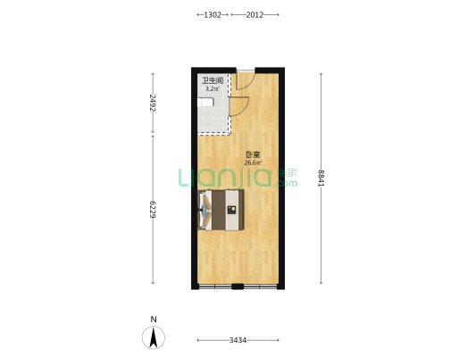 天悦广场 1室0厅1卫 44平方