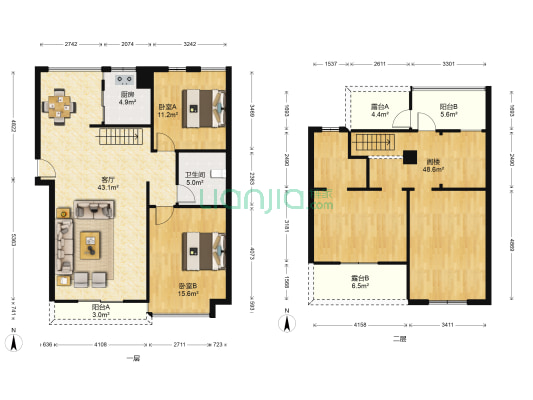 爱民苑 2室1厅1卫 143平方