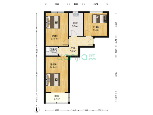 无棣三路18号 3室0厅1卫 70平方