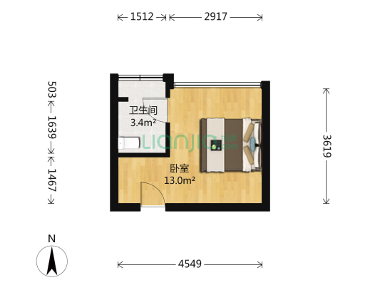 常青晓筑 1室0厅1卫 28平方