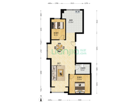 芝水玺山花园 2室1厅1卫 100平方