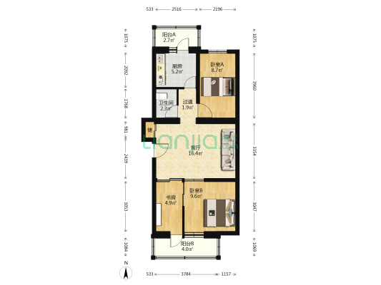 成教局家属楼 3室1厅1卫 74平方