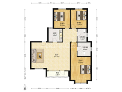 南北通透大三居，户型方正，采光好。-涿州高铁新干线户型图
