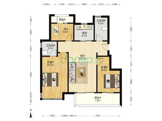荣安春和汀语 3室1厅2卫 98平方