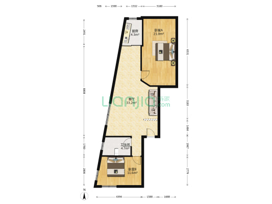 江大路长荡子住宅楼 2室1厅1卫 92平方
