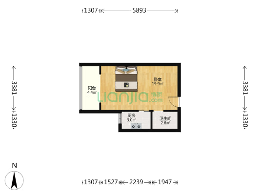 业主急卖 价格可谈 看房方便 光线好-户型图