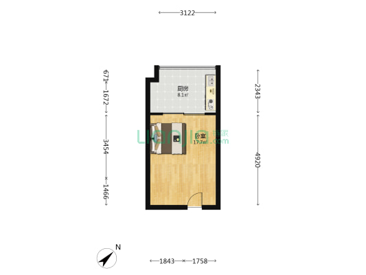 蓝光公园锦汇 1室0厅0卫 36平方