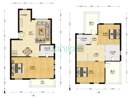 麗池莊園 3室1厅3卫 159平方