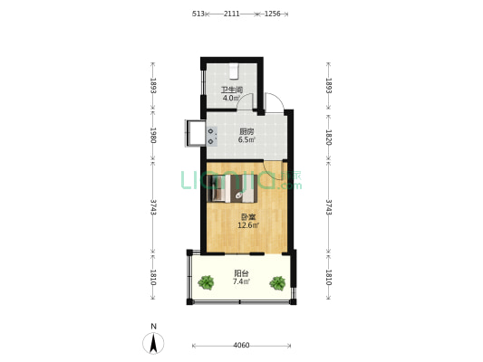 前卫路58号 1室0厅1卫 28平方