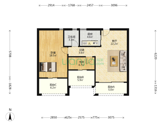 加宝花园 2室1厅1卫 92平方