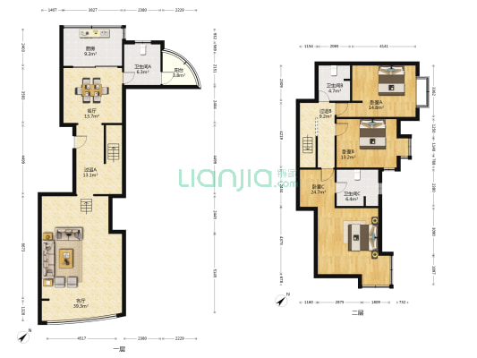 春江花园 3室2厅3卫 195平方