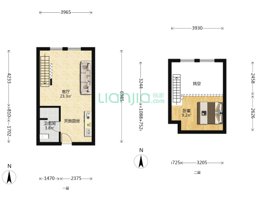 宏图上水云锦花苑 1室1厅1卫 41平方