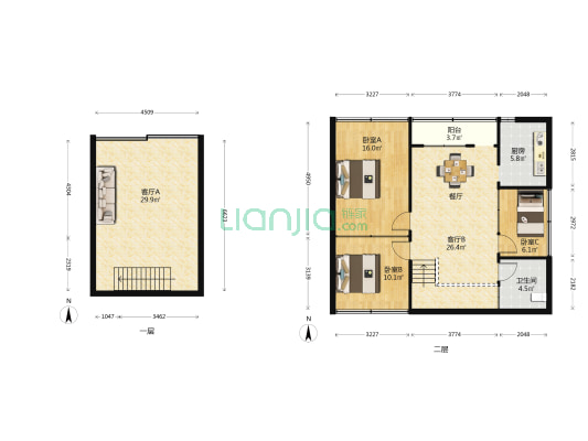 商贸大市场 3室2厅1卫 148平方