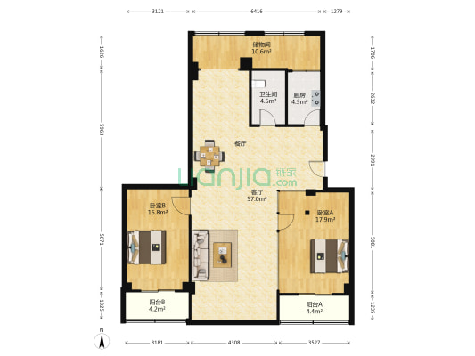 科技广场 2室1厅1卫 160平方