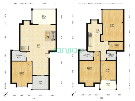 漫草园二期 4室1厅3卫 187平方