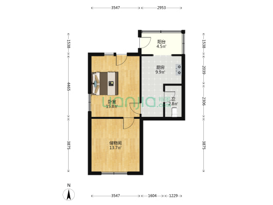 新华小区 1室0厅1卫 61平方