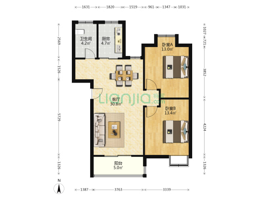 双溪天城南区 2室1厅1卫 84平方