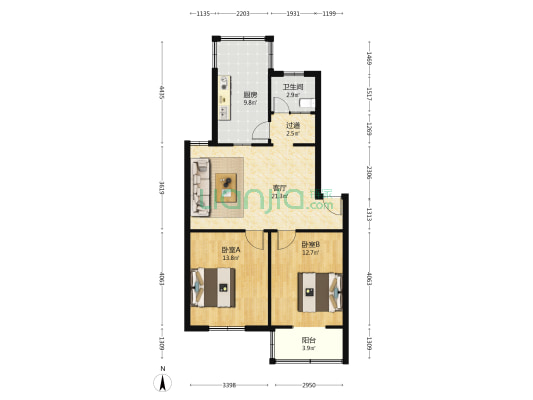 兴庄路12号 2室1厅1卫 78平方