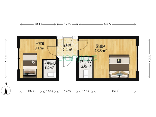 莫干巷 2室0厅2卫 0平方