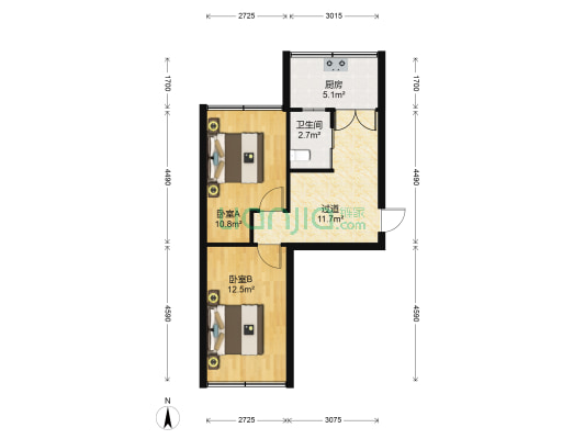 东泰小区 2室0厅1卫 58平方