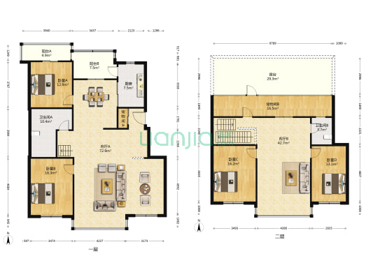 汇宝国际花园B区 4室2厅2卫 258平方