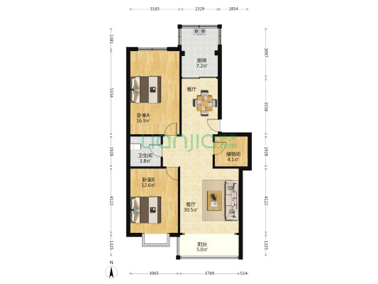 费家营环卫局家属院 2室1厅1卫 101平方