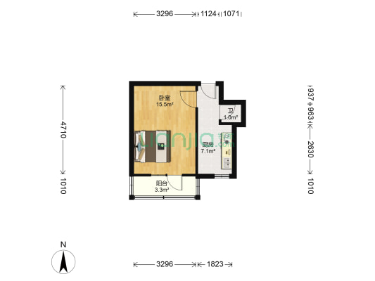 欢颜里 1室0厅1卫 30平方