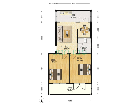 晋商银行北大街晋鑫小区 2室1厅1卫 81平方