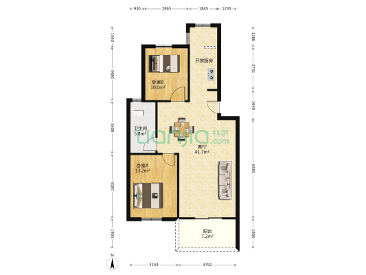 石山村 2室1厅1卫 86平方