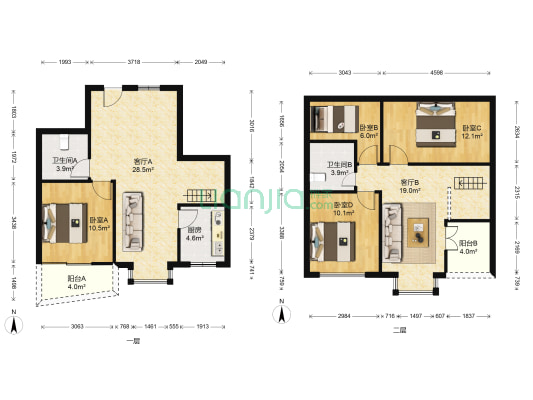 锦东家园一期 4室2厅2卫 121平方