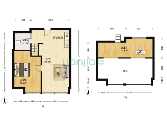 东港天鹅湾 2室1厅1卫 68平方