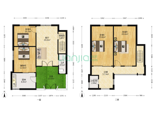 东灰场散盘 3室1厅2卫 125平方